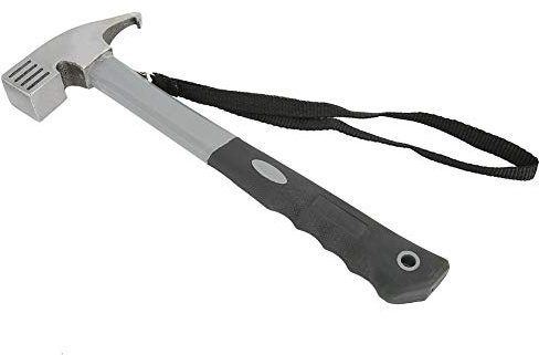 VBESTLIFE Outdoor-Hammer, Kohlenstoffstahl mit Haken, Zeltpflock-Hammer, für Camp-Zelt, Wandern, Jagd
