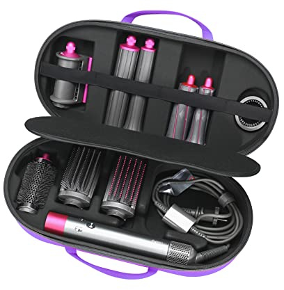 RLSOCO Airwrap Schutzhülle für Dyson Airwrap Complete Long/Complete Styler HS08 HS05 HS01, nicht für Dyson Airwrap i.d. – passend für 4 lange oder kurze Fässer – Violett (nur Hülle, Haarstyler ist
