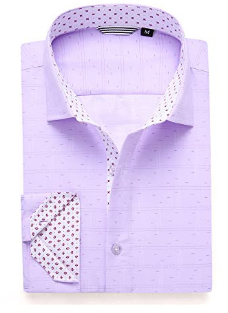 Alex Vando Chemise imprimée à manches longues pour homme, coupe droite, boutonnée, L