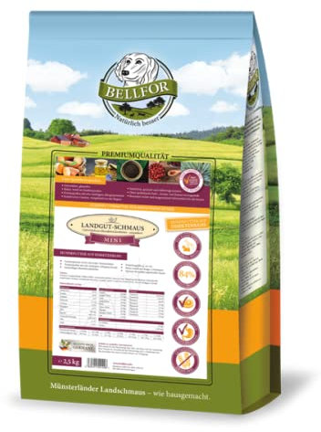 Bellfor Landgut-Schmaus Mini Hypoallergenes Trockenfutter Getreidefrei mit Insektenprotein 1,2 kg - für kleine Rassen, mit schnellem Stoffwechsel und besonderem Energiebedarf