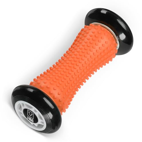 H&S Fußmassage Igelball - Faszienrolle Fuß - Fußmassageroller zur Faszien Massage - Roller für Hand & Fuss aus Silikon mit Noppen für Stressabbau & Entspannung - Orange