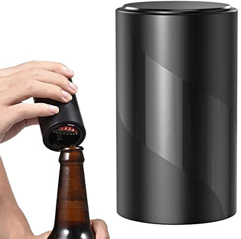 PARENCE - Ouvre-Bière Magnétique Automatique Ouvre-Bouteille Push-Pull Décapsuleur Accessoires De Cuisine Automatique pour Maison, Bar, Restaurant, Noir