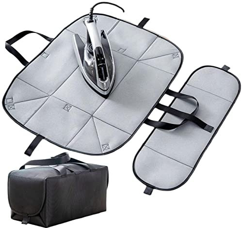 VENTDOUCE planchado | planchado resistente a altas temperaturas - Alfombrilla planchado 2 en 1 con asa, alfombrilla hierro para planchar, manta planchado para mesa, encimera