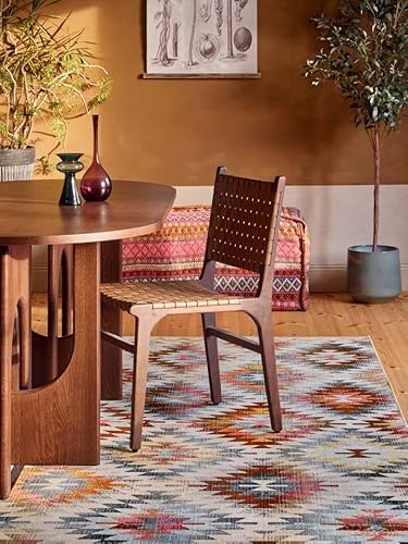RugVista Kerala Teppich, 160 x 230 cm, Rot/Multi | Moderne, Rechteckig, Mittlerer Stapel, Nur chemische Reinigung, Oeko-Tex 100, Wohnzimmer, Küche