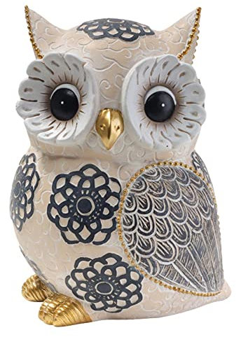 Rianpesn Figuras Búhos Resina - Bonitas Figuras búho para Estante | Pequeñas figuritas búho estantes Decoraciones decoración del hogar, colección Arte