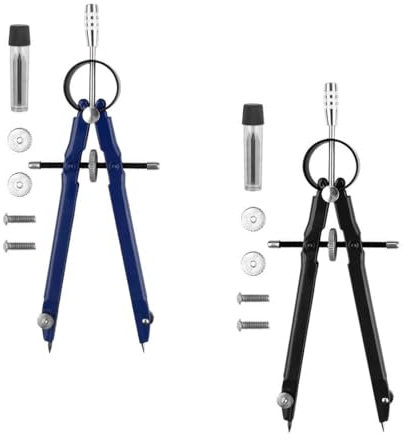 EIHI Herramientas para Cuero,2 Piezas Compás para Dibujo, Primaria Secundaria, Compás de Puntas de Precisión Compás Metalico Compás de Geométrica con Eje de Transmisión para Escuela Oficina