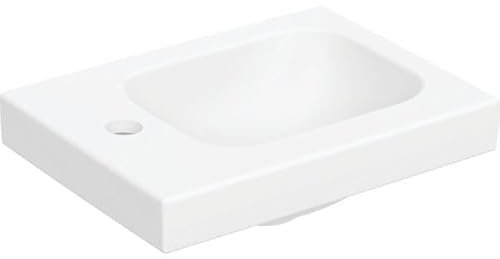 Geberit iCon Light Handwaschbecken, 38 cm x 28 cm, mit Hahnloch links, ohne Überlauf, Ablagefläche links, 501831, 501.831.JT.1, Farbe: Weiß