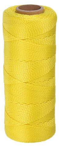 sourcing map Gedrehte Nylon-Maurerschnur, 1,5 mm x 500 Fuß, geflochtene Schnur zum Angeln, Gartenarbeiten, Basteln, Fluoreszierendes Gelb