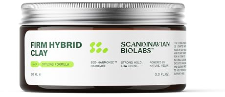 Scandinavian Biolabs Firm Hybrid Clay | Strong Hold, Semi-Matte, 3 Oz | Water-soluble plant-based styling clay adds texture, volume and structure. Easy washout for short to medium hair