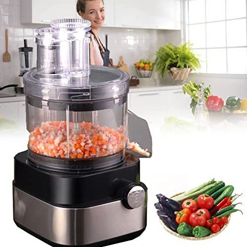600W Commercial Electric Vegetable Dicer Slicer Fruit Cutting Shredder With 6/8/10/12/15 Mm Blades, Automatic Food Processor For Garlic, Cabbage, Carrot, Potato,For Home/Commercial