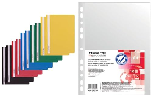 D.RECT 10 Stück Schnellhefter Pappe & OFFICE PRODUCTS Prospekthüllen / 100 Stück/Din A4