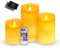 UCAMP Velas LED Efecto Llama - Pack de 3 Velas Eléctricas de Cera Real Con Control Remoto y Batería para Decoración, Bodas, Navidad