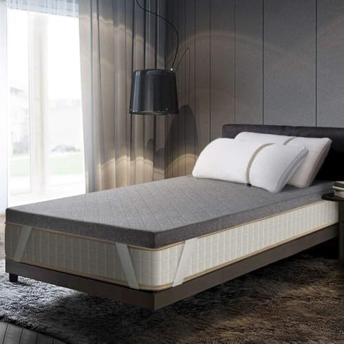 BedStory 10CM topper Matrimoniale 160x190CM,Topper Memory Foam, Materasso Topper con infuso di Carbone di Bambù, Coprimaterasso con Rivestimento rimovibile e lavabile, Correttore Materasso