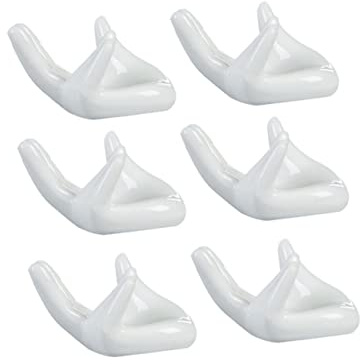 JOINPAYA Supporto Mano Ocarina Forma a Ceramica e per di Bianca in Confezione da 6 Pezzi, Superficie Liscia Design Elegante, per Camera Musicale Ufficio