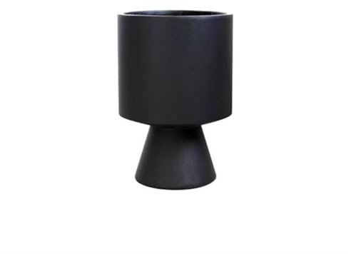 RUNZE765Z Maceta Interior Macetero de Cemento con Suelo Negro, Creativo, Alto, Grande, for Interior Jardineras Exterior(Negro)