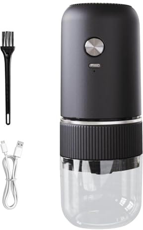 Duroecsain Molinillos de café eléctricos, molinillos de café con rebabas - Molinillo de café ligero y resistente - Molinillo de café expreso recargable, portátil, diseño eficiente para viajes y uso