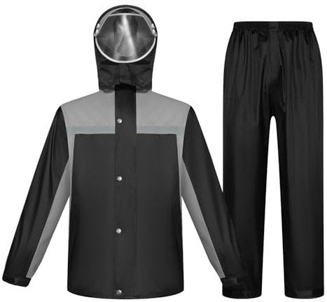 Jywmsc Waterproof Rain Jacket and Trousers for Men Rain Suit Professional RainwearHooded Motorcycle Raincoat Waterproofs