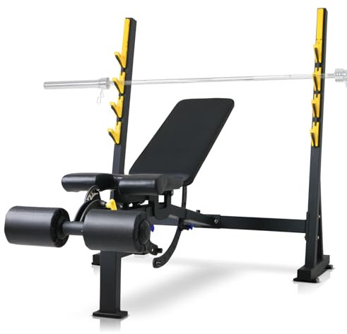 wuuhoo® Hantelbank mit Ablage Pulse – Schrägbank für Bankdrücken | Verstellbar | Homegym