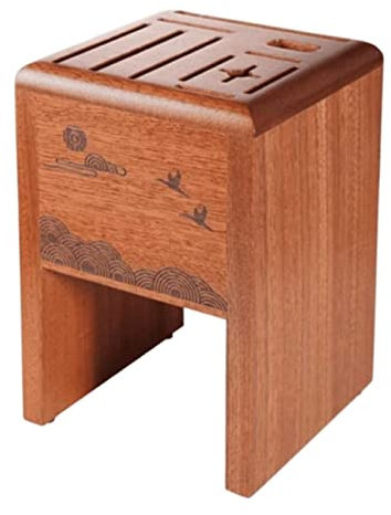 Ceppo portacoltelli in legno massello con mensola per coltelli e accessori da cucina