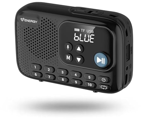 Energy Sistem TunerGo Radio - Radio portatil FM con Bluetooth, batería Recargable, Salida minijack, Antena optimizada y Altavoz de 5W