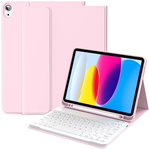 Funda para tablet con teclado Bluetooth magnético desmontable para iPad de 10ª generación 10 9 pulgadas 2022 11 2025 A16 múltiples ángulos de visión soporte para lápices escritura silenciosa