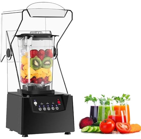 Mixeur puissant 2200W silencieux, 2L bol PC, 6 lames acier inox, broyeur glace et fruits congelés, blender multifonction smoothies, soupes, lait végétal, cafés