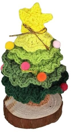 Mini Arbol de Navidad Tejido a Mano en Maceta para Mesa con Estilo Festivo para Hogar U Oficina y Diseño DIY como Arboles de Navidad Pequeño para Decoración Creativa