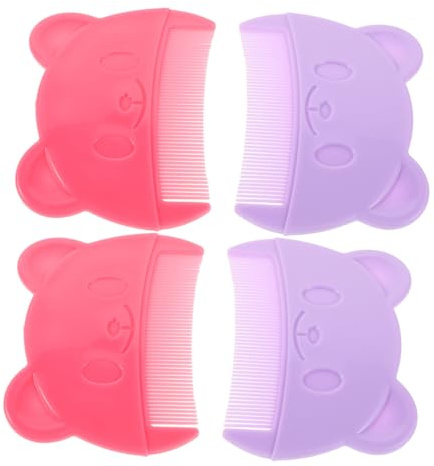 Toyvian 4pcs Comb Hair Brush for Cradle Cap Cleaning Bear Shaped Boy Girl Grooming Kit Soft Scalp Comb for Newborns and Boy Girl