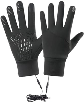 Tktouci Beheizbare Handschuhe,Elektrische Wiederaufladbare USB-Heizhandschuhe | Thermische dick gepolsterte Fäustlinge für Skifahren Camping Radfahren Jagen Autofahren Eisangeln Hundespaziergang