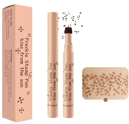 ZukQvrivelig Stylo à Taches de Rousseur, Stylo à Fausses Taches de Rousseur Avec Tampon 3D, Résistant à l'Eau Et Durable, Facile à Utiliser pour Un Effet Maquillage Naturel (03# Marron)