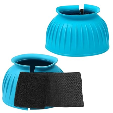 Generisch 1 Paar Hufglocken for Pferde, schützen vor Hufaufprall, Trauma, Gummipflege for die Weide, kein Reiben(Blue,Small)