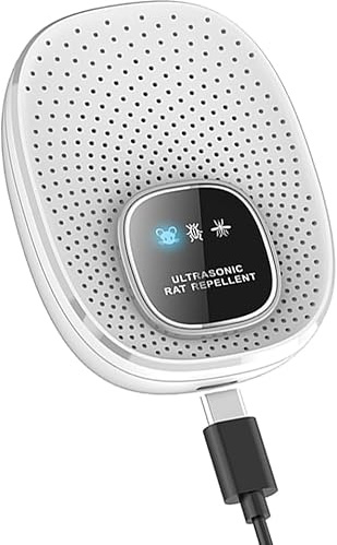 Ultrasonic Repellent Mice Cockroaches and Mosquitoes - Electric Variable Wave Pest Control Device, Safe for Children and Animals, 500 m² Coverage for Home and Office, Eco Friendly (White)