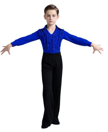 iEFiEL gymnastikdräkt för pojkar, danströja, latin, danskostym, skjortor med byxor