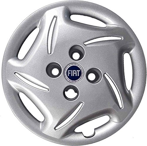 Aftermarket SERIE 4 COPRICERCHI COPPE RUOTA 13 SEICENTO BRUSH LOGO BLU NON ORIGINALI, in Plastica 9047