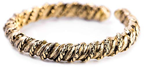 WINDALF Schmaler Gekordelter Damen Ring TARÎNA 3 mm Offener Bronzering Freundschaftsring Vintage Edle Bronze