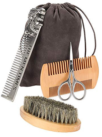 Bartbürstenset, Naturenics Premium Bartpflegeset Bartpflegeset für Männer