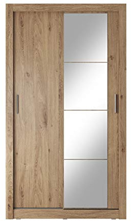 Schwebetürenschrank Kleiderschrank AR-06 ARTI Garderobenschrank mit Spiegel Schiebetürenschrank (Shetland Eiche)