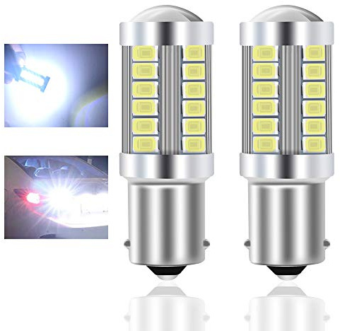 Teguangmei 1156 BA15S P21W 1141 7506 Ampoules LED de Voiture Blanc 900LM Ultra Lumineux 5730 33SMD LED Frein de Recul Arrêt Arrière Feux de Brouillard Arrière Position Feu Arrière 12-30V 3.6W-2Pcs