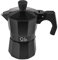 MOPITA Black Code von Q.b. by, Kaffeemaschine 1 Tasse aus Aluminium, Griff und Knauf, Soft Touch, Guranition aus Silikon, für alle Herdarten, keine Induktion, Farbe Schwarz