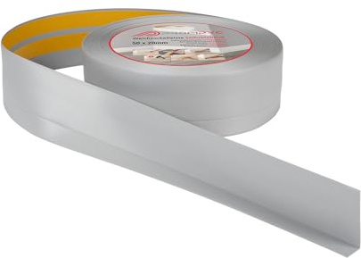 ProfiPVC Plinthe souple autoadhésive PVC flexible pliable 50x20mm 20m Gris | Revêtement de sol en plastique, bande autocollante d'étanchéité pour salon bureau cuisine, finition propre, montage facile