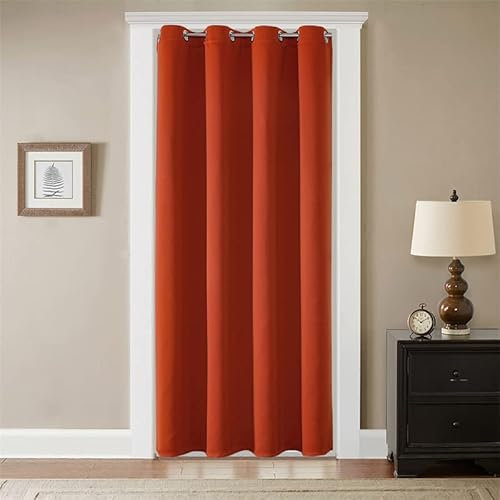 GYROHOME Tende con occhielli arancioni, morbide e durevoli, tende oscuranti per finestre oscuranti, pannello singolo, per soggiorno e camera da letto, 100 x 200 cm