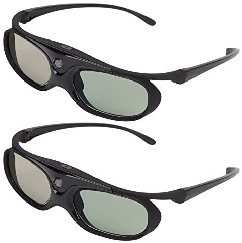 2Pcs 3D Glasses, 144Hz 3D Active Shutter Glasses DLP LinK LCD Lens 3D Glasses for 3D DLP Orojectors