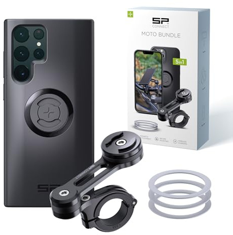 SP CONNECT Moto Bundle | SPC+ | kompatibel mit Samsung S22 Ultra | Handyhalter für Motorrad Bike Moped Roller | Gadget Halterung für Navi