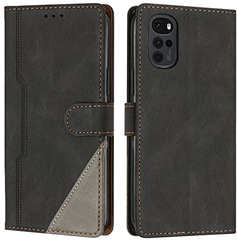 Radoo Funda para Motorola Moto G22, Funda Cartera de Cuero Multifunción, Cierre Magnético con Solapa Antichoque, Flip PU Cuero Carcasa Magnético Caso Cartera Móvil Case para Motorola Moto G22 (Negro)
