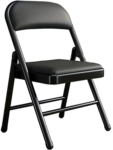 Klappstuhl Klappstuhl Balkon Bequem Vorsitzender Der Büroschulungskonferenz, Klappbarer Esszimmerstuhl Für Den Haushalt, Leichter Schlafsaal-Rückenstuhl, Tragkraft: 200 Kg ( Color : Schwarz , S : 45*4
