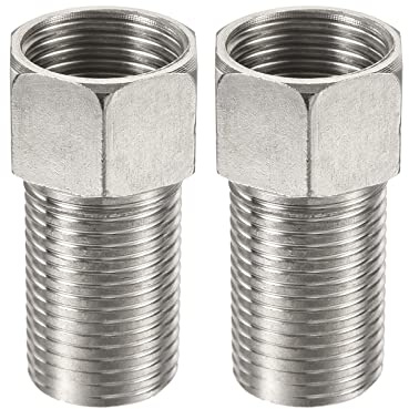 M METERXITY 2 Paquete Inoxidable Acero Macho a Hembra Hexagonal Tubería Montaje Extensión, Aplicar a Exterior/Grifo/Industrial (1/2BSPT Rosca, 47mm Longitud)