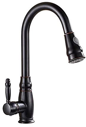 GaRcan Küchenspüle-Mischbatterie mit herunterziehbarer Brause, 2 Modi heiß und kalt, 360° drehbarer Einloch-Küchenspüle-Wasserhahn mit Dusche, Küchenarmaturen, Mixer, interessantes Leben