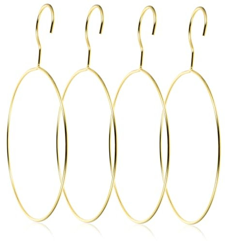 ANDRESLAD 4stücke Runder Ring-schalhalter Aus Hängender Schal-Organizer Für Schrank Schalständer Mit Glatten Ringbügeln Multifunktionales Accessoire-Organizer Schals Krawatten Und Gürtel