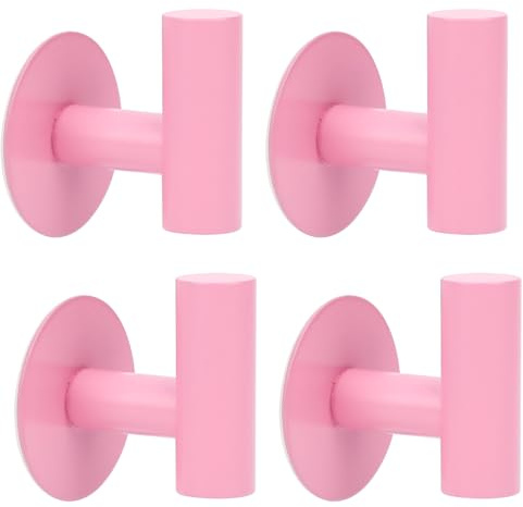 Segus Haken Selbstklebend, 4 Stück Klebehaken Extra Stark, Edelstahl Haken Ohne Bohren, Wandhaken Selbstklebend, für Hotel Küche Büro (Rosa)
