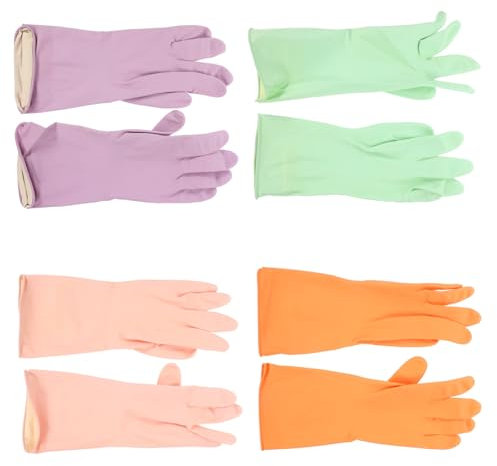Warmhm Handschuhe 4 Paare Geschirrspülhandschuhe Spülmaschinenhandschuhe Abstauben Von Reinigungshandschuhen Scheuerhandschuhe Für Geschirr Haustierpflegehandschuhe Malhandschuhe Emulsion